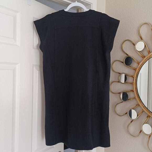 Anthropologie SUNDAYS Black V-Neck Mini T-Shirt Dress 2 NWT - Picture 5 of 8